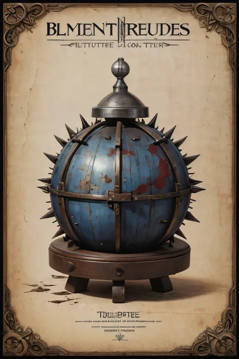 Blueprint、Torture Devices、old parchment、Blood、A spiked iron ball