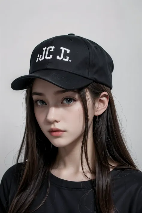 cap with modern design where the letters JC stand out on it