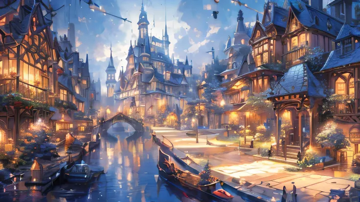 haze, Thomas Kinkade, Aaron Wiesenfeld、Beksinki、Adrian Eversen、Gedimins Plankevicius、Escher, Intricately refined textures, Matte painting details, Deep Color, wonderful, Intricate details