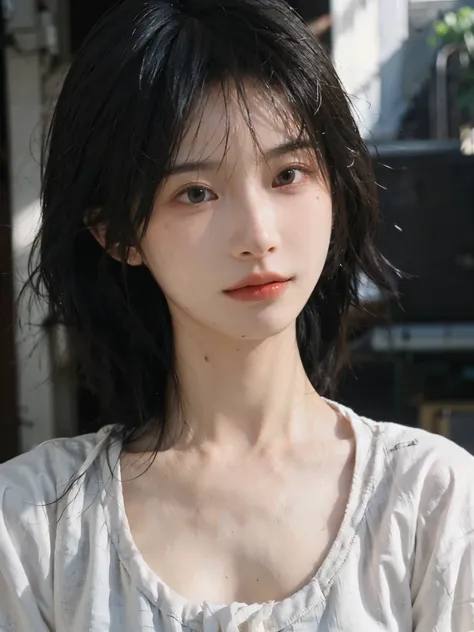 (Skin details:1.4), (smooth skin textures:1.3), Lipstick, background, Direct vision, earrings, serene, calm, (Realistic and detailed eyes:1.2), Natural skin texture, Realistic facial details, Soft dramatic lighting, Vivid details, 35 mm film, outdoor, (Pho...