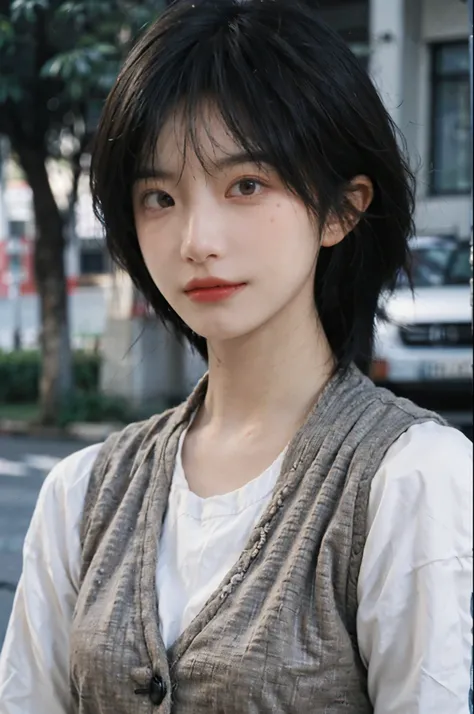 (Skin details:1.4), (smooth skin textures:1.3), Lipstick, background, Direct vision, earrings, serene, calm, (Realistic and detailed eyes:1.2), Natural skin texture, Realistic facial details, Soft dramatic lighting, Vivid details, 35 mm film, outdoor, (Pho...