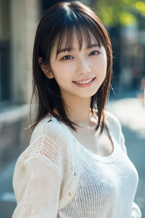 1 girl, (wearing a white summer sweater:1.2), very beautiful japanese idol portraits, 
(raw photos, highest quality), (realistic...