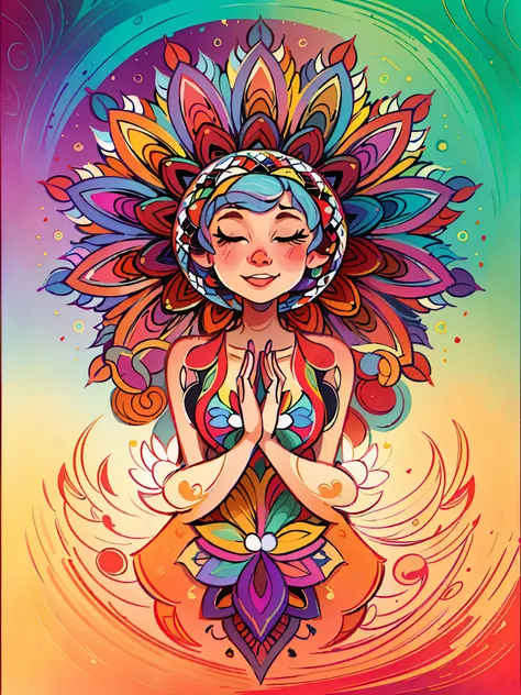 vibrant, harmonious and complementary colors art for coloring book of complex and beautiful mandala characters, 8k