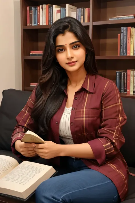 Book Reading Pose: Ek book padhte hue apni photo lein, jisme aap dhyan se book mein immersed dikh rahe hoon. Background mein bookshelves bhi add kar sakte hain.