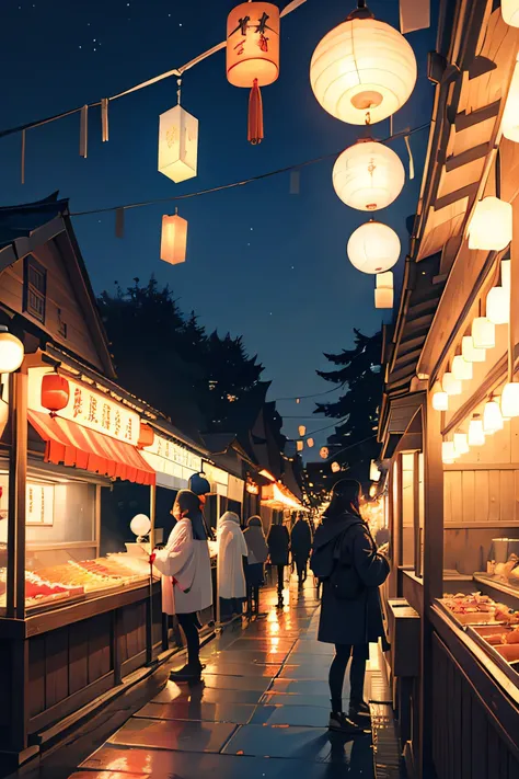 (Landscape only)、Scenes from Japanese festivals、Night food stallany lights)、Candy apples、Goldfish scooping、Cotton candy、Mask、Yo-yo、(People wearing yukata々)