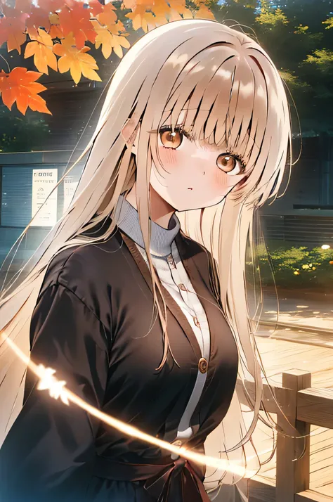 (The beauty of one beautiful girl、shiina mahiru、１８age、Brown eyes(High resolution eyes、Beautiful Eyes、Light in your eyes)、Ultra-high precision、high quality、最high quality、And soul、2D、Blonde long hair skin、Red cheeks、Red-tailed warbler、In a mischievous fantas...