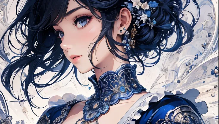 （masterpiece，Top quantity，Best quality，Official Art，Beauty and aesthetics：1.2），（1 Girl），Extremely detailed，（Fractal Art：1.3），Rich in details，Most detailed，Whole body concept