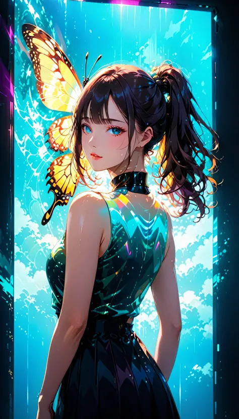 (masterpiece,Highest quality,Ultra-high resolution),Japanese women, (((Very beautiful 25 year old girl))), pretty girl、Look at the photographer､ ((Sleeveless collar shirt)), Very cute face, Glossy Lips, Double eyelids on both eyes,Natural smile、 Natural Ma...
