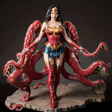 Wonder Woman figure、1/6th scale adult figure、(Includes a large number of tentacle parts:1.8)、(Simple single-color tentacle parts:1.5)、(Smoothly sculpted tentacle parts:1.5)、(Accurate Wonder Woman costume:1.6)、