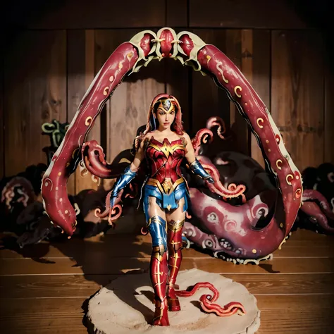 Wonder Woman figure、1/6th scale adult figure、(Includes a large number of tentacle parts:1.8)、Simple design tentacle parts、(Accurate Wonder Woman costume:1.8)、