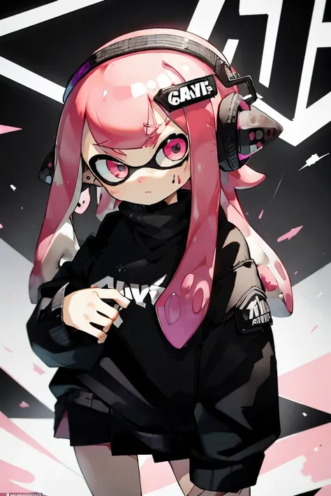 (masseter muscle area:1.2、highest quality)、(live action、intricate details)、(1 splatoon girl、solo、upper body、huge boobs) clothing...