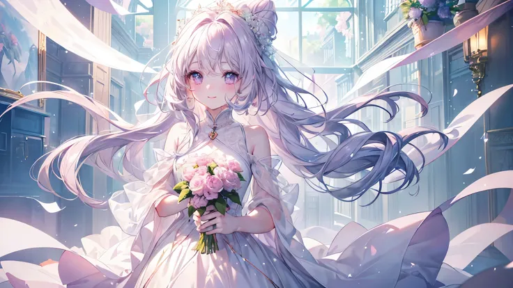 (Highest quality、masterpiece、Ultra-fine、Ultra-fine、delicate、delicate、16K、Full HD) 、((boost mood)), ((Just One:1.5)) 、sunny、smile、(full of energy)(Purple eyes、Long eyelashes、White skin、slim、Pale pink lips、Pale pink cheeks、thin and long)、(thin and high nose、...