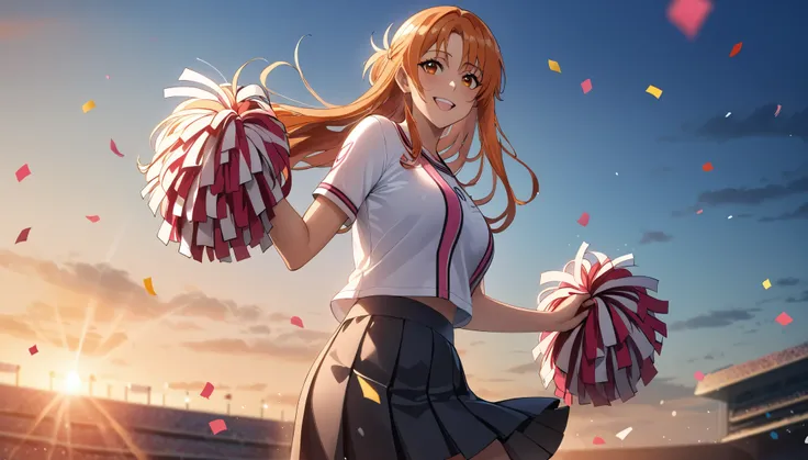 score_9, score_8_up, score_7_up, score_6_up, uncensored, Yuuki Asuna, absurdly long hair, orange eyes, orange hair, very long hair, lips, shiny skin, sweating, wet, wet hair, steaming body, heavy breathing, large breasts, detailed body, detailed eyes, sedu...