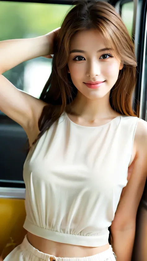 Sleeveless blouse,Upper Body,Blending in with the surroundings