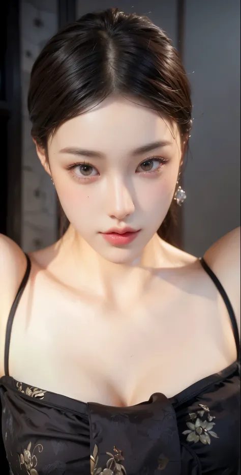 Game Art，CG Animation，Best image quality，Maximum resolution，8K picture quality，(A bust photo)，(portrait)，(Head close-up)，(Rule of Thirds)，Unreal Engine 5 rendering works，20 year old girl，((Queen))，The eyes are very detailed，(Large Breasts)，Elegance and nob...