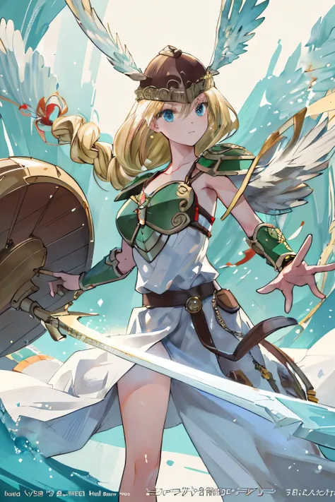 ((greatest masterpiece, ultimate quality, ultra-detailed, movie lighting, perfectly sensual)), super fine illustration, an extremely delicate and beautiful, best quality, masterpiece, 8K, 1girl, solo, Valkyrie(The Legend of Valkyrie), lustrous golden hair,...