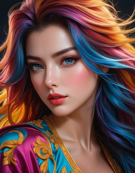 (best quality,8k,hyperrealism:1.2),vibrant colors, sharp focus, insanely detailed, studio lighting, ultra-fine painting, hair bl...