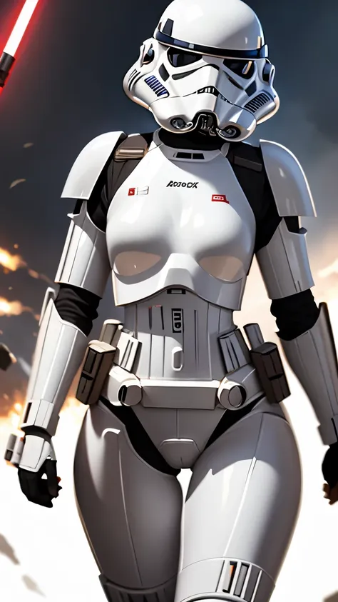 8k, 4k, high resolution, sharp, wearing shiny stormtrooper armor, a star wars imperial agent, wearing stormtrooper armor, imperi...