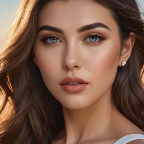 (best quality,8k,hyperrealism:1.2),vibrant colors, sharp focus, insanely detailed, studio lighting, ultra-fine painting, hair blowing in the wind, stunningly realistic eyes and lips, perfect facial proportions, meticulous skin texture, long eyelashes, expr...