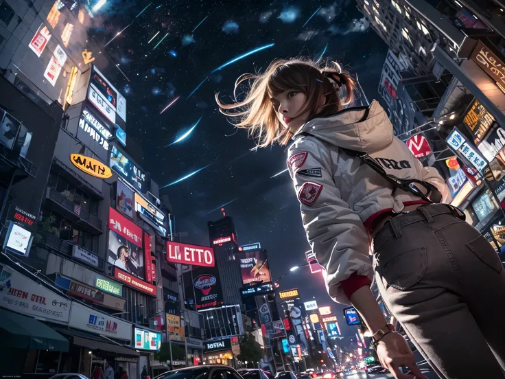 (Raw quality:1.4), Best image quality, Cinema Lighting, Octane Rendering, Ultra Sharp, 1 girl, Japanese, Troubled face, Glowing Skin, Detained fugitives, (Running at full speed:1.4), Brown Hair, Shortcuts, All-white pilot suit:1.3, Cleavage, cyber punk, A ...