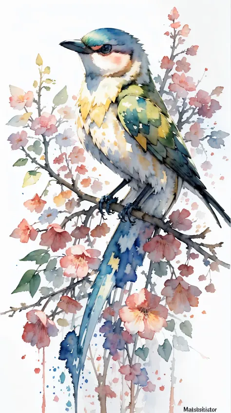 (masterpiece:1.2, highest quality),(very detailed),(((watercolor))),8k,wallpaper,bee-eater