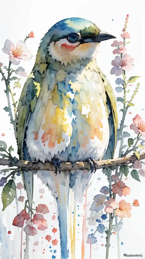 (masterpiece:1.2, Highest quality),(Very detailed),(((watercolor))),8K,wallpaper,Bee-eater