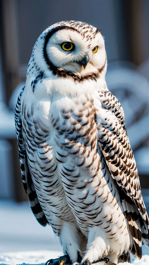 (masterpiece),(Highest quality:1.2),(Very detailed:1.2),(High resolution),(Photorealistic Stick),(RAW Photos),8K,Backlight,(Written boundary depth),(Sophisticated lighting:1.1), (Improving cinematic lighting quality:0.9),Photographing a Snowy Owl