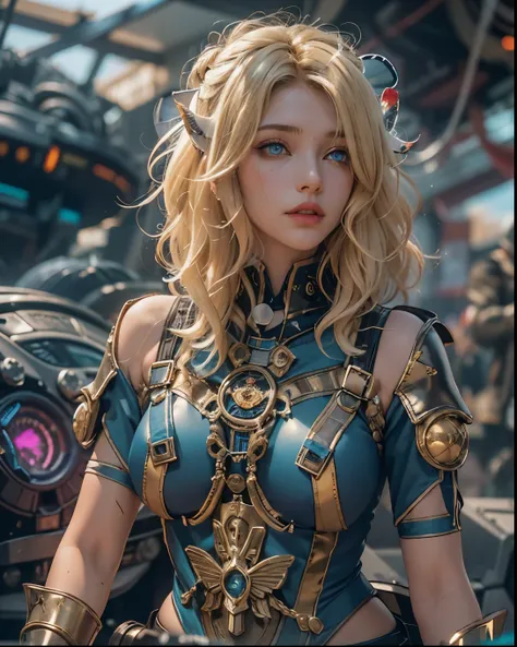 ((Beautiful blonde)), Masterpiece Galaxy female sexual lovely fullbody The_Manned_Maneuvering_Unit (MMU) outfits astronaut girl, propulsion jet-pack missile shot outdoor UNITED STATES Flag Goddess Conceptual contre-jours onyx Star Sun space Station Port Wa...