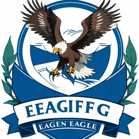 (masterpiece:1.2, Highest quality),(Very detailed),8K,A logo of a professional soccer team emblem with a deformed eagle motif
