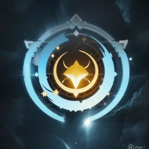 a logo using a light shield within a detailed circle, very simple for a light faction in an RPG world, light emblem, just yellow color, mighty, concentrated, dreamy, purify, Symmetrical, chic, high qualiy, com fundo branco, minimalistic