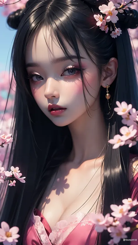 Certainly! Heres an English prompt for creating the desired image:

---

Create an image of the Japanese goddess Konohanasakuya-hime, showcasing her beauty with clear, flawless skin as seen in the reference photo. She should be facing forward, with hands c...