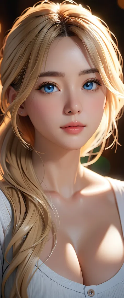 best quality, masterpiece, high resolution, portrait, actual, blue eyes, blond, large breasts, 8k resolution, high qualitycg, be...