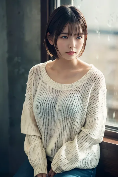 1 Girl, (Wearing a white summer sweater:1.2), Very beautiful Japanese idol portraits, 
(RAW Photos, Highest quality), (Realistic, Realistic:1.4), (masterpiece), 
Very delicate and beautiful, Very detailed, 2k wallpaper, wonderful, finely, Very detailed CG ...