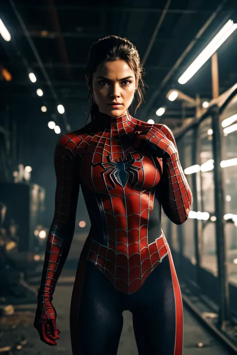 woman_with_black_spiderman_suit, {spider-girl:1} solo, action-packed, hyper-detailed, high-quality, ultra-realistic, dynamic pos...