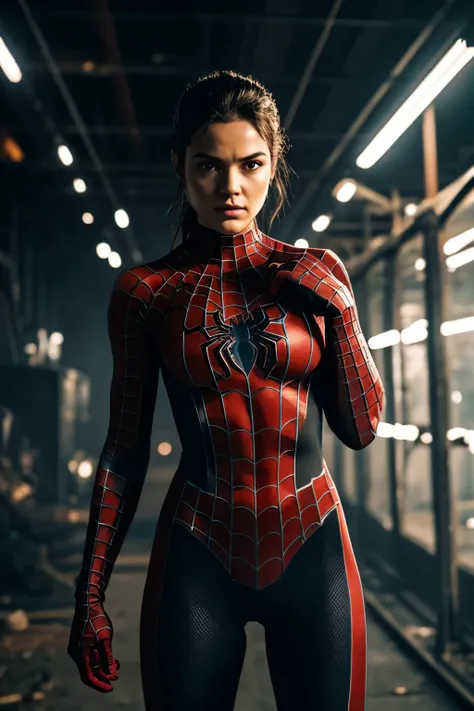 woman_with_black_spiderman_suit, {spider-girl:1} solo, action-packed, hyper-detailed, high-quality, ultra-realistic, dynamic pos...