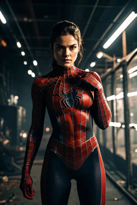 woman_with_black_spiderman_suit, {spider-girl:1} solo, action-packed, hyper-detailed, high-quality, ultra-realistic, dynamic pos...