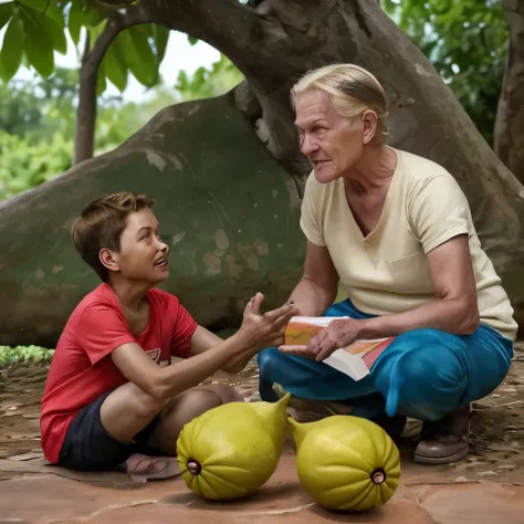 make the ONLY boy in the red shirt go blonde, leave the old elderly woman the way she is 