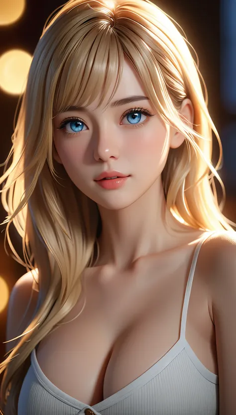 best quality, masterpiece, high resolution, portrait, actual, blue eyes, blond, large breasts, 8k resolution, high qualitycg, be...