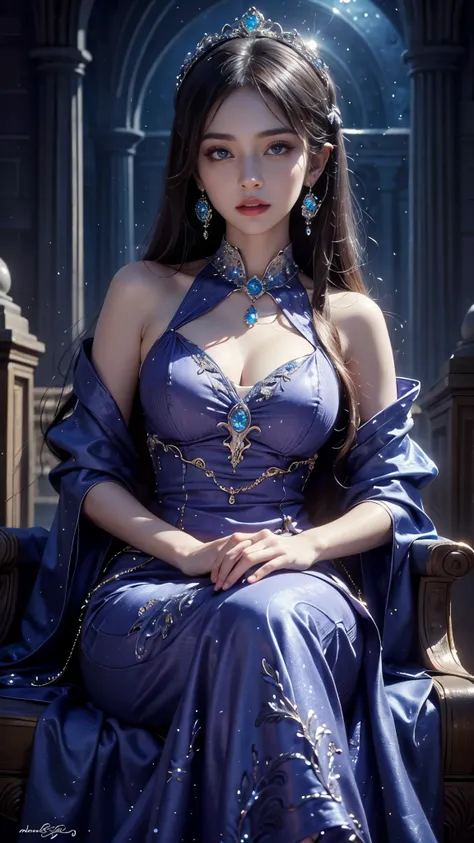 8K ultra hd, masterpiece, best quality, a beautiful girl, long hair, impressive hairstyle, royal hair jewelry, pretty cute face, flawless face, jewellery earrings, antique jewellery, details eyes, beautiful eyes, meticulous makeup, thin eyebrows, beautiful...
