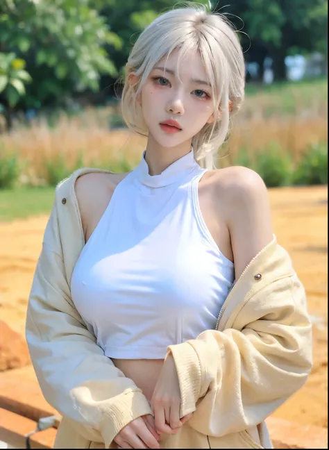 Beautiful woman with perfect figure:1.4，Desert Background，Desert Background，Ultra-high resolution，Seductive laughter，wear glasses，（lifelike：1.4），Layered Hairstyle，White皮肤，Super short pleated skirt，whole body，Very delicate face and skin texture，Double eyeli...