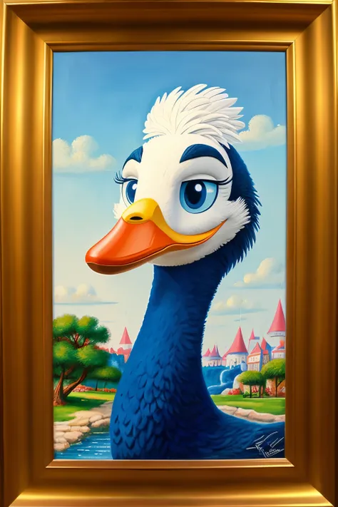 ((Best quality)), ((masterpiece)), (detailed), 1 anthropomorphic Disney goose, ((2d))