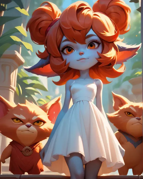 score_9, score_8_up, score_7_up, score_6_up, score_5_up, score_4_up, orange red yordle female, a dubious little creature getting...