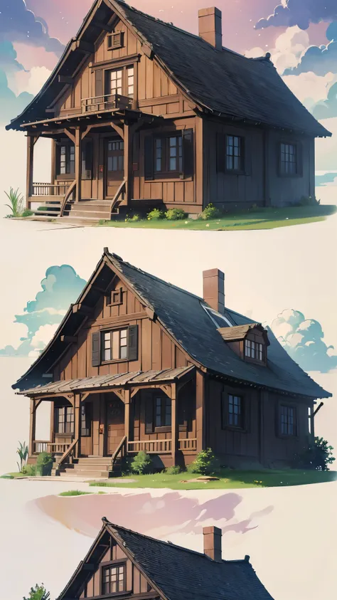 real、real life、beautiful old colonial big house on a hill、laurie greaseley style、studio ghibli、akira toriyama、james girard、gensh...