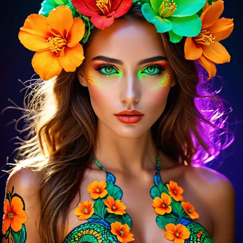 ((portrait of a girl in the ultraviolet backlighting on her:1.24)), (1girl: 1.3, 22 years), ((perfect hands:1.2)), ((perfect female body:1.4)), cute girl, ((ultra fluorescent colourful and extremely intricately detailed photo ultra-realistic art Wonderful,...