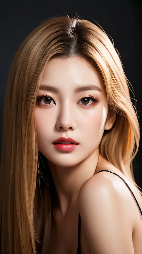 (8K、Raw photo、Highest quality、masterpiece:1.2)、(Realistic、Photorealistic:1.37)、Ultra-detailed、Ultra-high resolution、Beautiful and well-proportioned face,Asian,Gal,model, Dark blonde long, &quot;blouse&quot; skirt　Lip gloss（Wet lips）,Big Breasts,,Sunburned ...