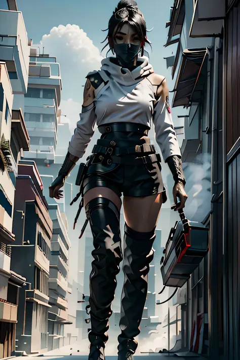 cyberpunk futuristic female assassin outfit