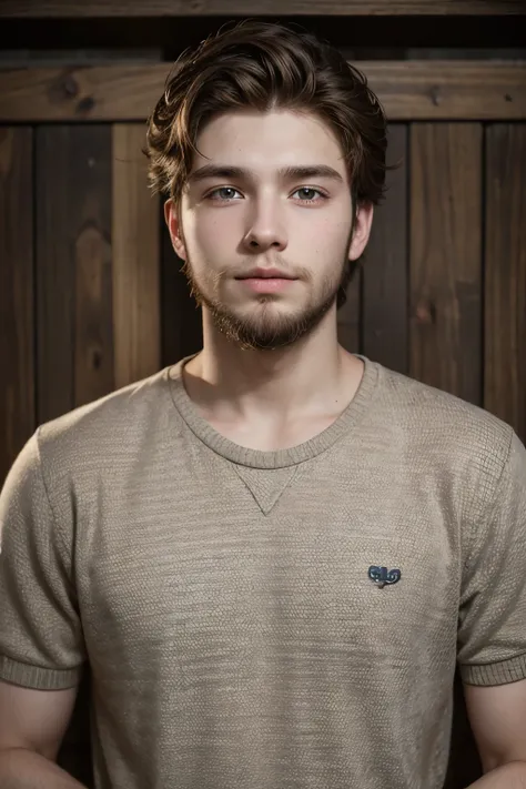 17 year old guy with brown hair and beard