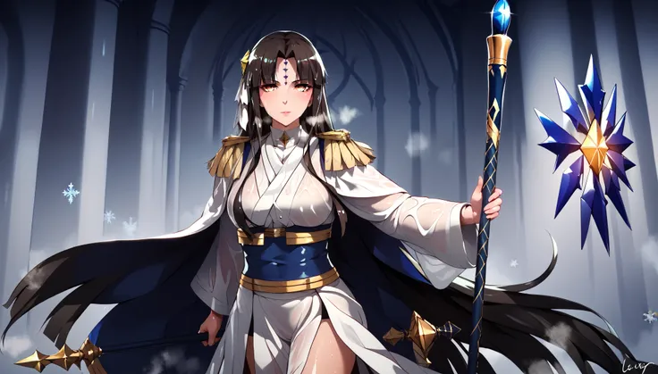 score_9, score_8_up, score_7_up, score_6_up, uncensored, Michiko_Tanaka, absurdly long hair, golden eyes, black hair, very long hair, parted bangs, forehead mark, lips, shiny skin, sweating, wet, wet hair, steaming body, heavy breathing, BREAK (masterpiece...