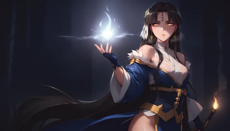 score_9, score_8_up, score_7_up, score_6_up, uncensored, Michiko_Tanaka, absurdly long hair, golden eyes, black hair, very long hair, parted bangs, forehead mark, lips, shiny skin, sweating, wet, wet hair, steaming body, heavy breathing, (small breasts:1.3...