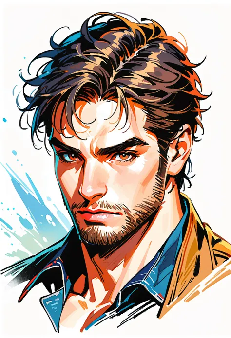 Final Fantasy-style realistic portrait of Henry Cavill